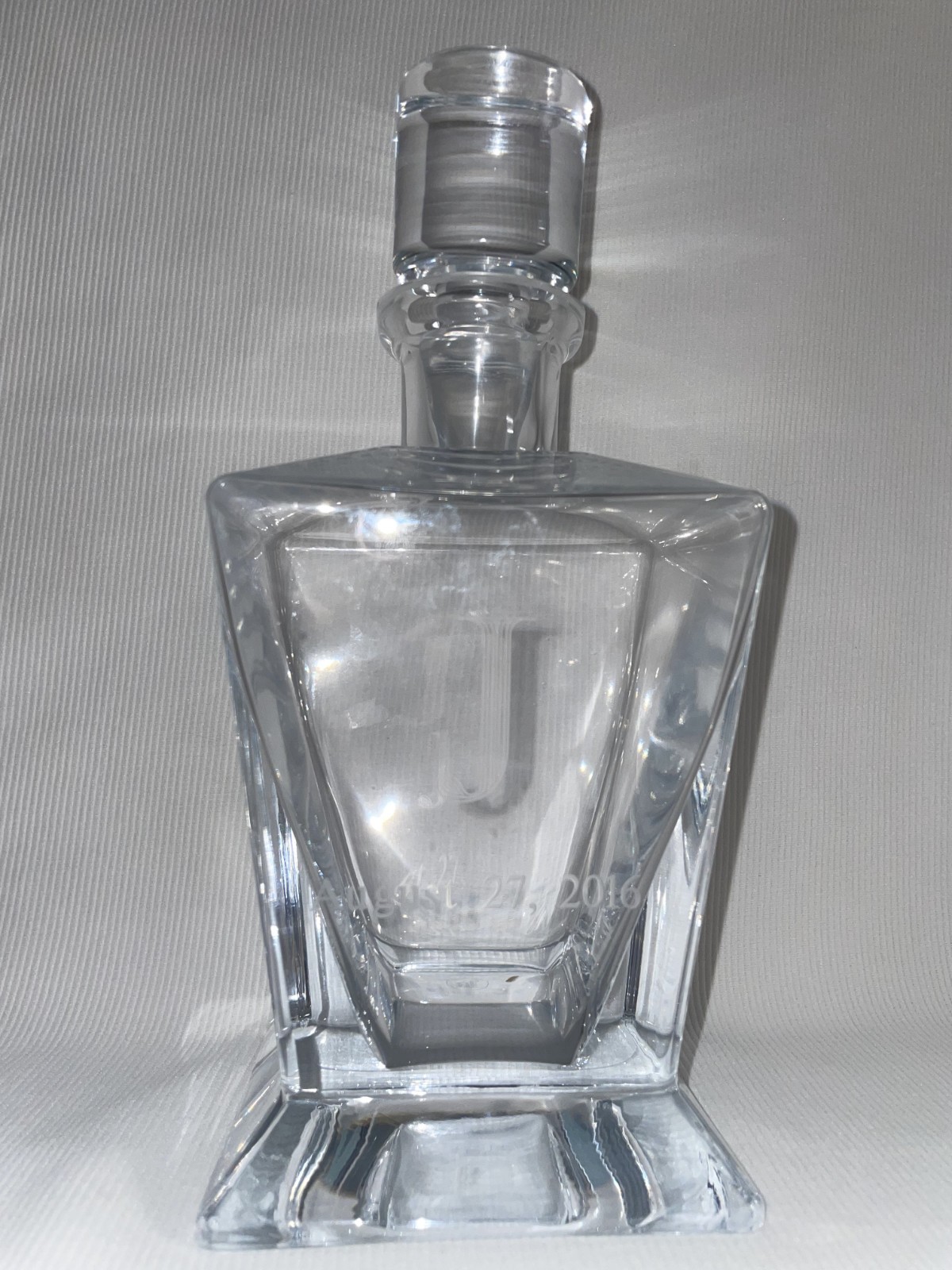Krosno Crystal Decanter Initaled J 2016 10 Inches High