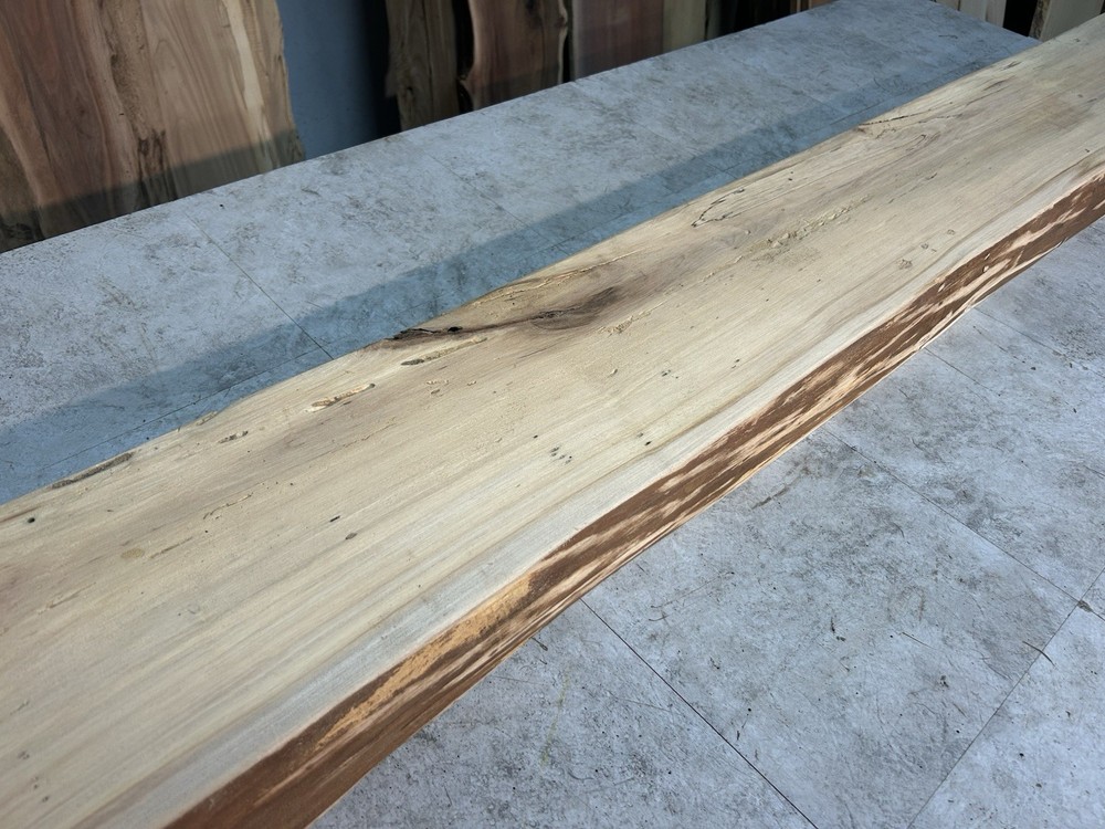 Figured Maple Mantel/Fireplace Mantel Beam/Solid Wood/Live Edge Maple Shelf