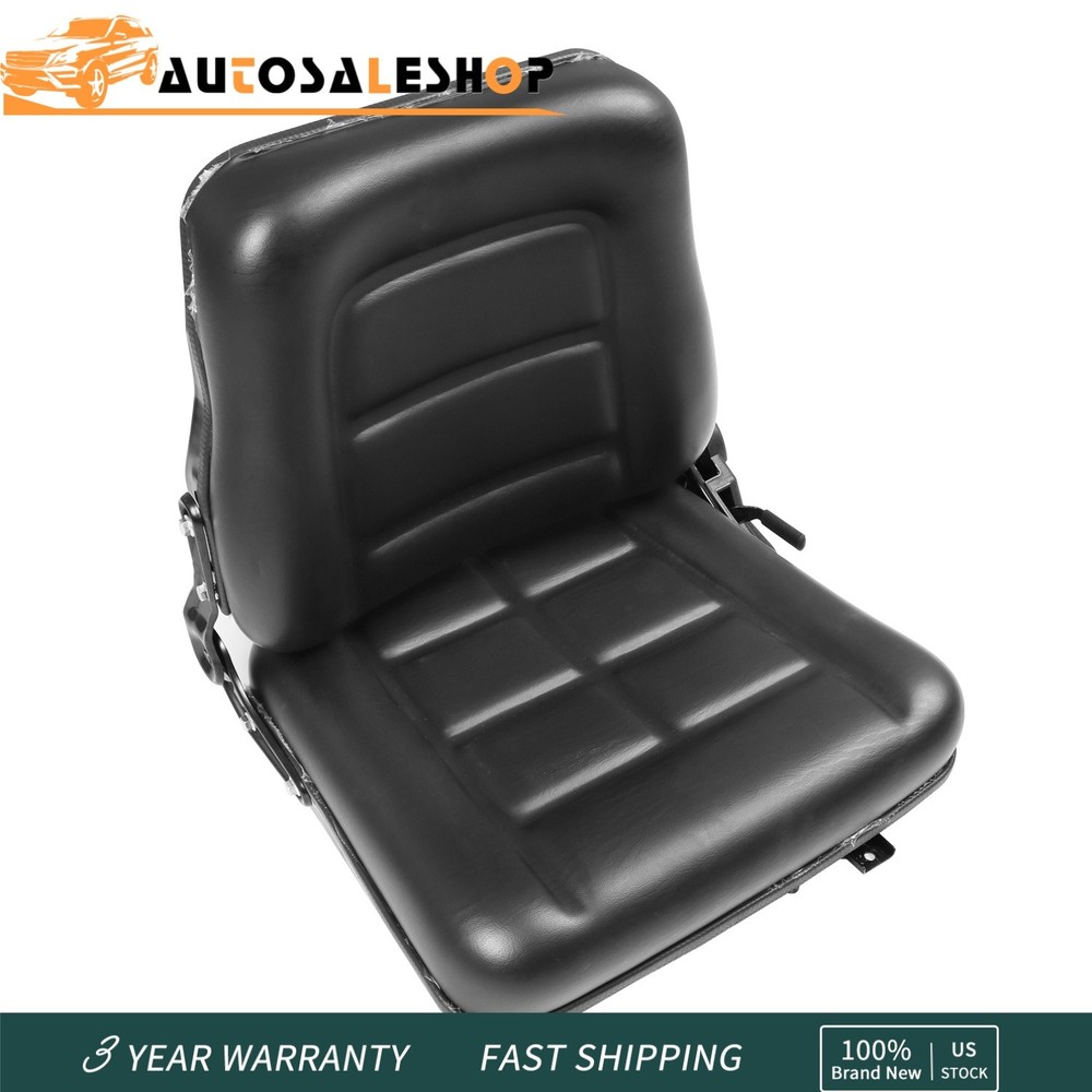 Black Tractor Excavator Seat Adjustable Angle Back With Slide