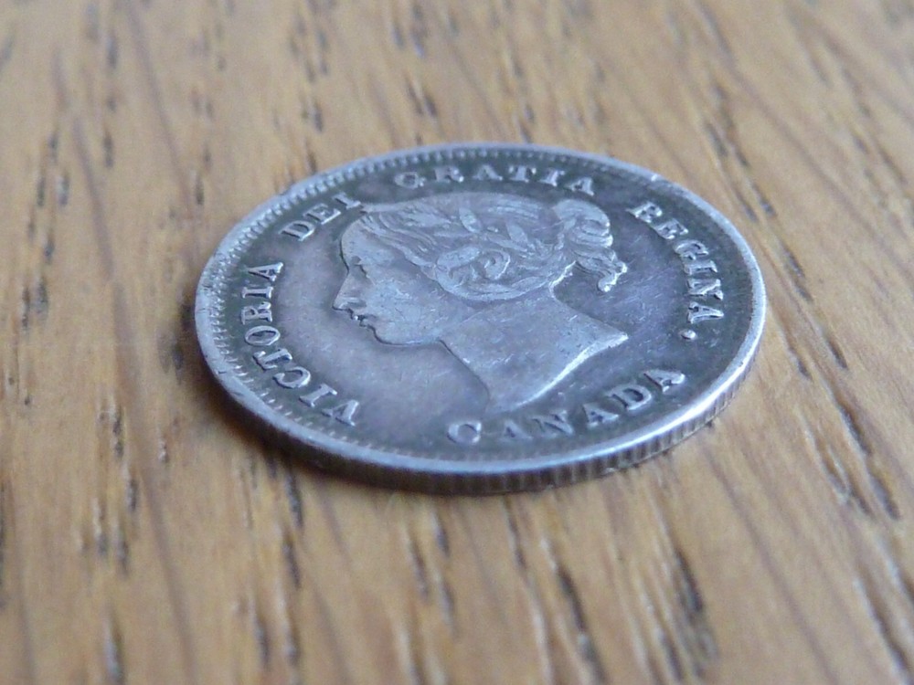 CANADA 1892 5c five cents silver coin