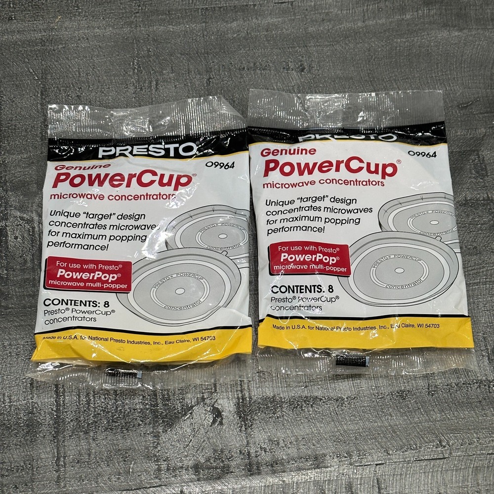 2x Packages Presto Genuine Power Cup Microwave Concentrators 8 Each New #09964