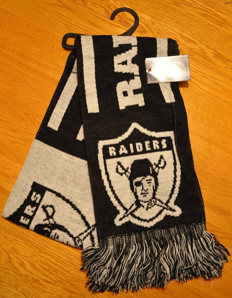 Raiders Knit Winter Scarf Double Sided Retro Throwback Logo - New