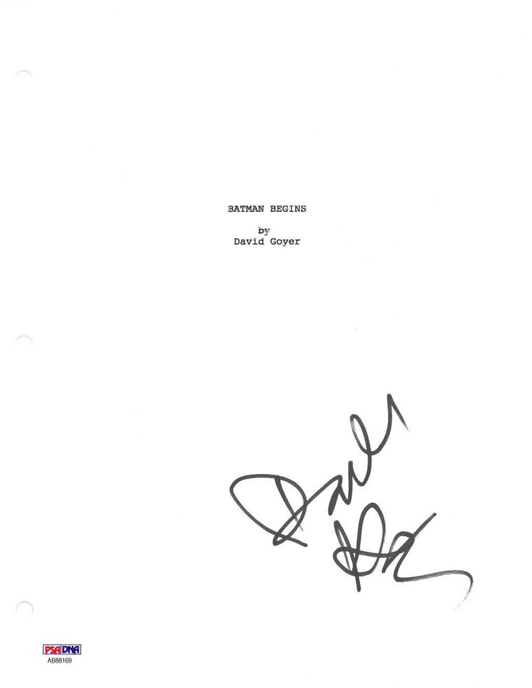 David Goyer Signed Batman Begins 8.5x11 Script Page 1 PSA/DNA #AB88169
