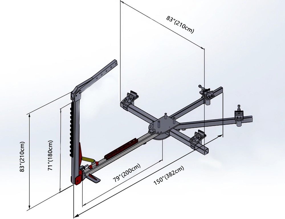 Auto Body Frame Puller Straightener Car Frame Machine 7716lbs Loading Capacity