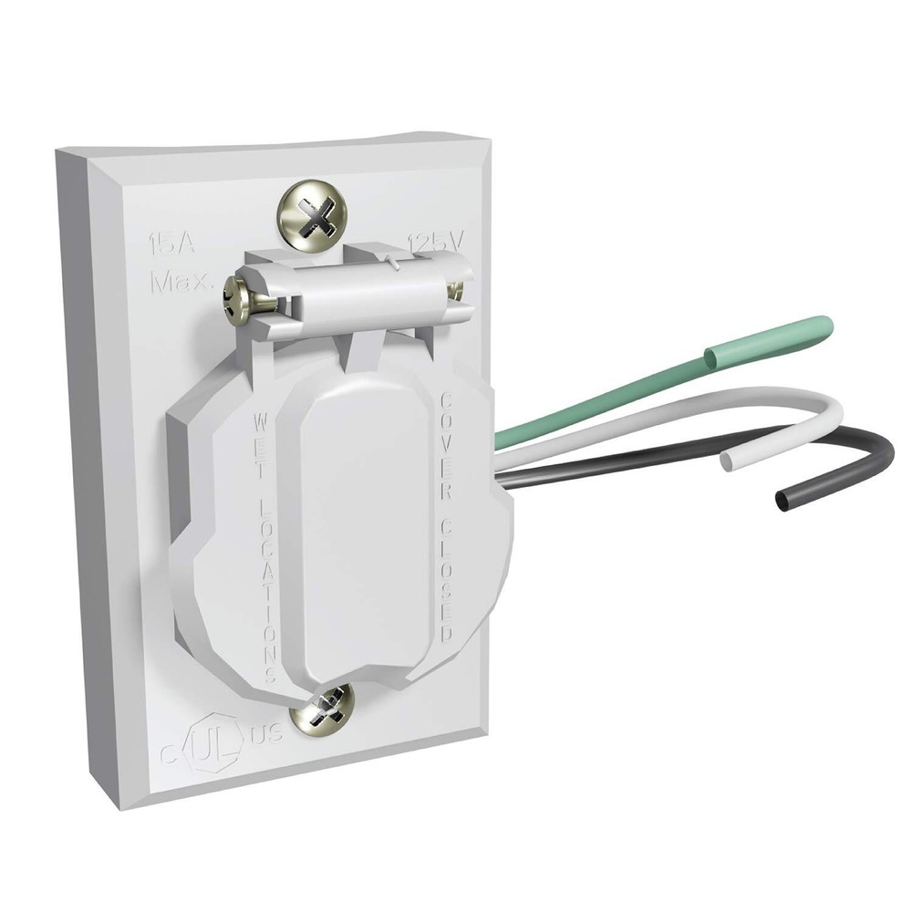 Electrical Outlet for Outdoor Lamp Post and Poles White