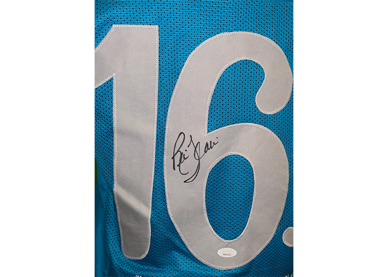 Ric Flair Signed Custom Blue Stats Jersey JSA