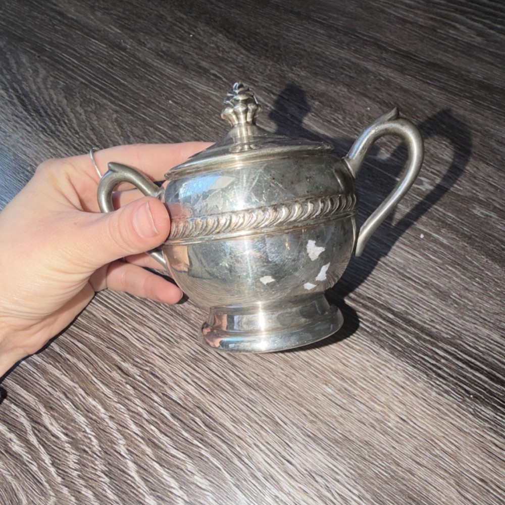 F.B. Rogers Silver Co. Silverplate Sugar Bowl Post-1940 Elegant Tableware