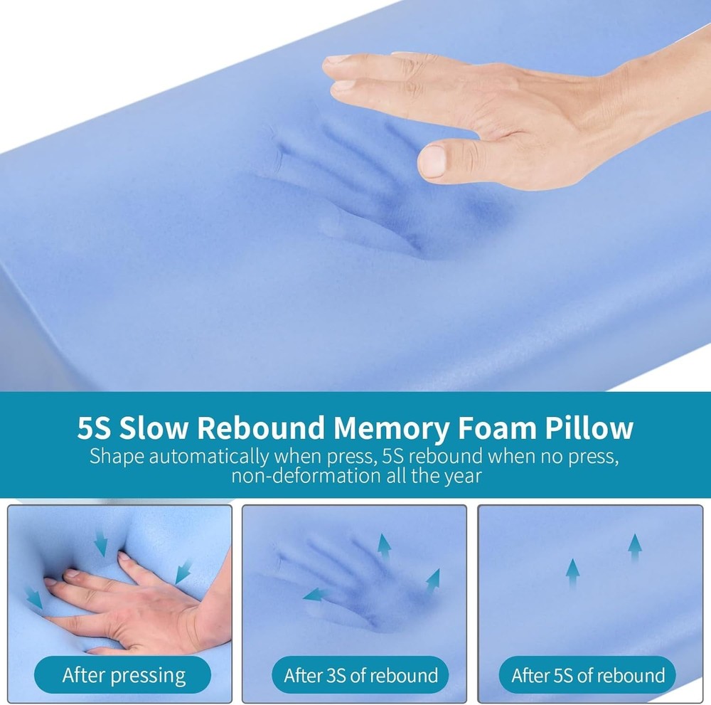 Machine Washable Memory Foam Pillow - Ergonomic Design for Restful Sleep