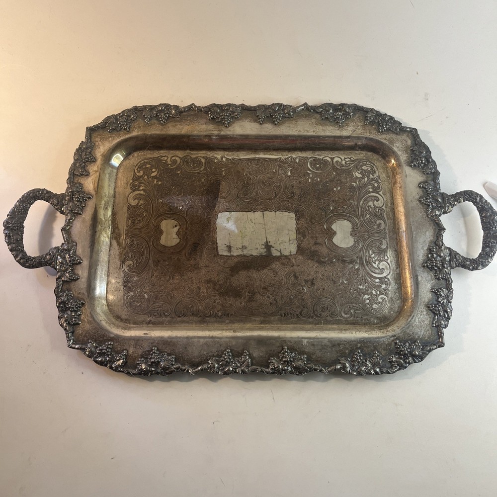Large & Heavy Hand Crafted Silver on Copper “Antique Platter” Numbered / Marked