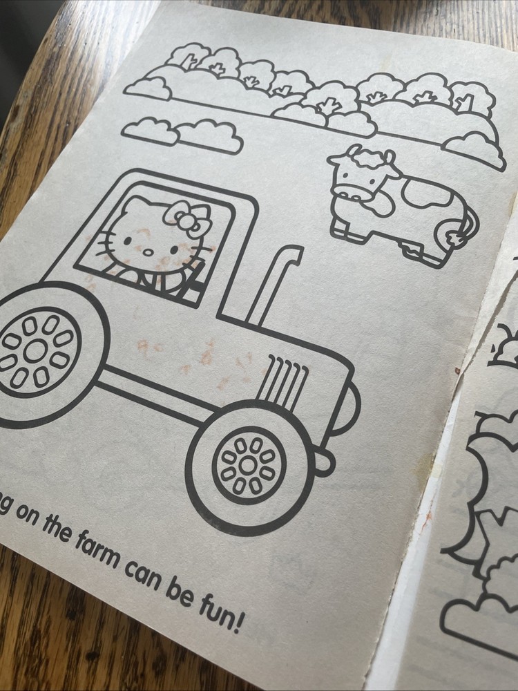 Hello Kitty Coloring and Activity Book & Vtg Notepad/Envelope - g4