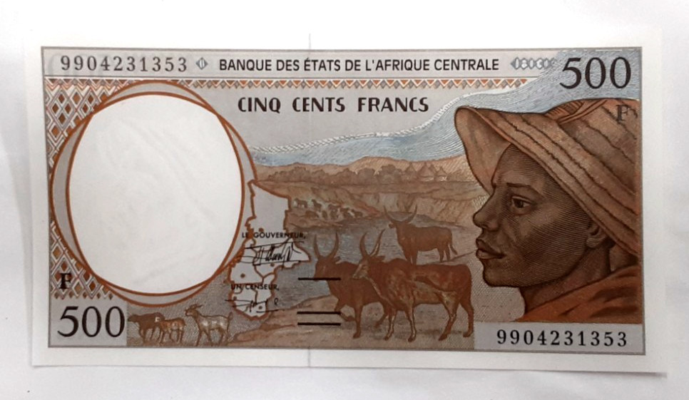 1994 Issue Central African States/Republic 500 Francs Note Pick# 301Fb CU