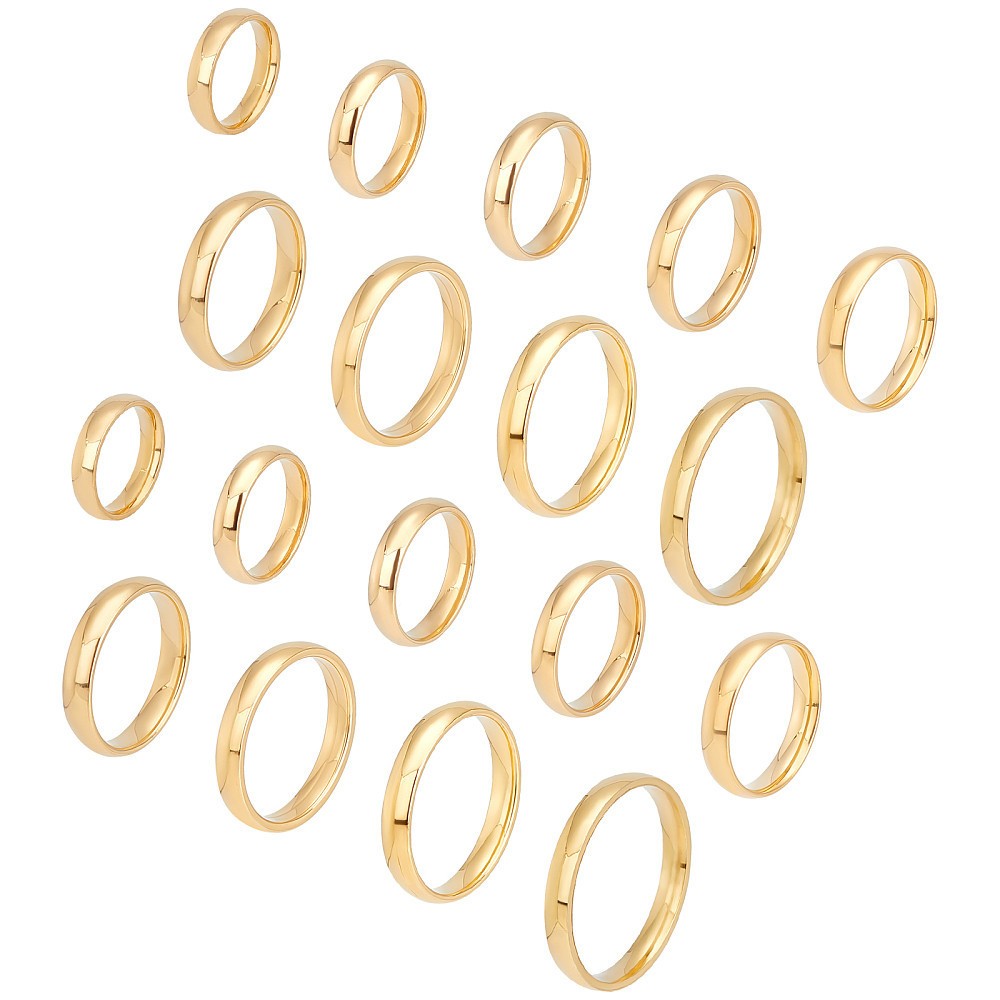 1box 18pcs 9 Sizes Stainless Steel Plain Band Finger Ring Stackable Band
