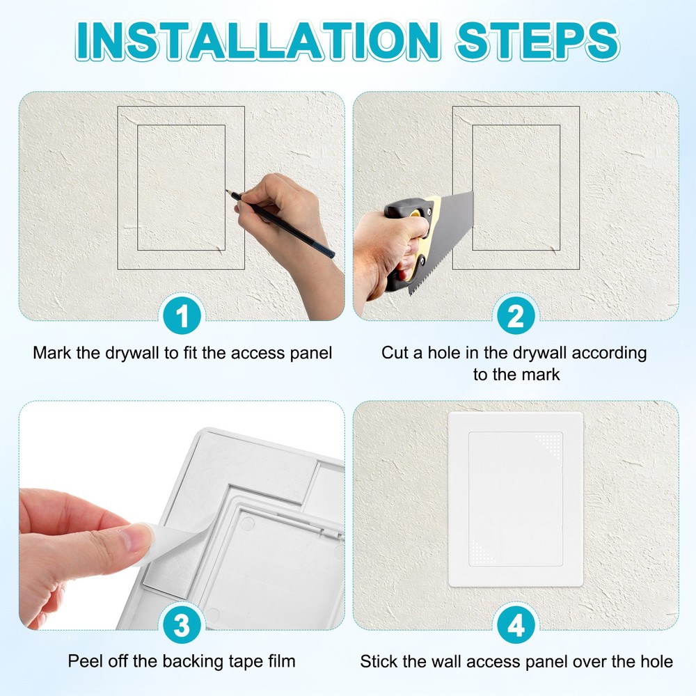 1-Pack Access Panel for Drywall, 7x5" Plastic [White, Ventilated Rectangle]