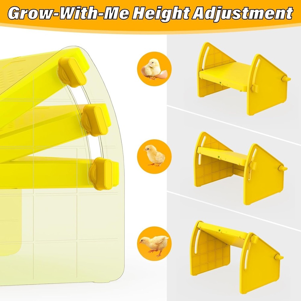 Brooder Plate for Poultry with 3-Level Temp Control - Indoor Use, Yellow