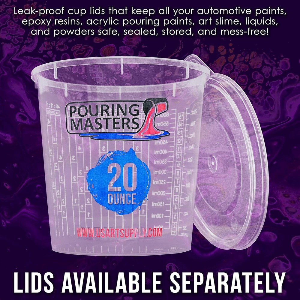 Graduated Plastic Mixing Cups 20 Ounce 12 Pack