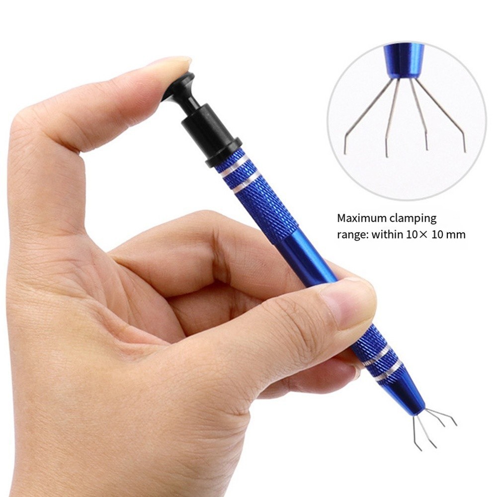 Suction Pen for IC Extractor with Four Pronged Grabbing Tool for Electronics