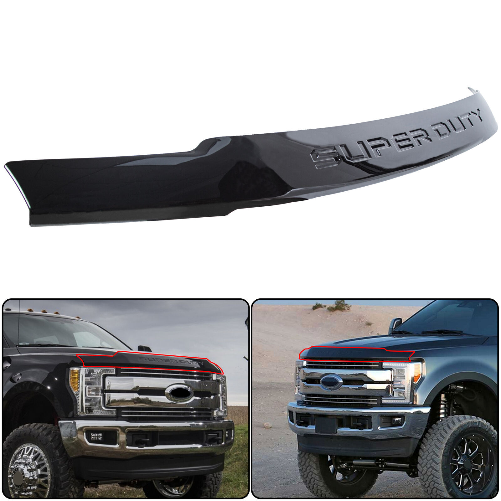 For 2017-2022 21 Ford F250 F350 F450 F-550 Super Duty Hood Deflector Bug Shield