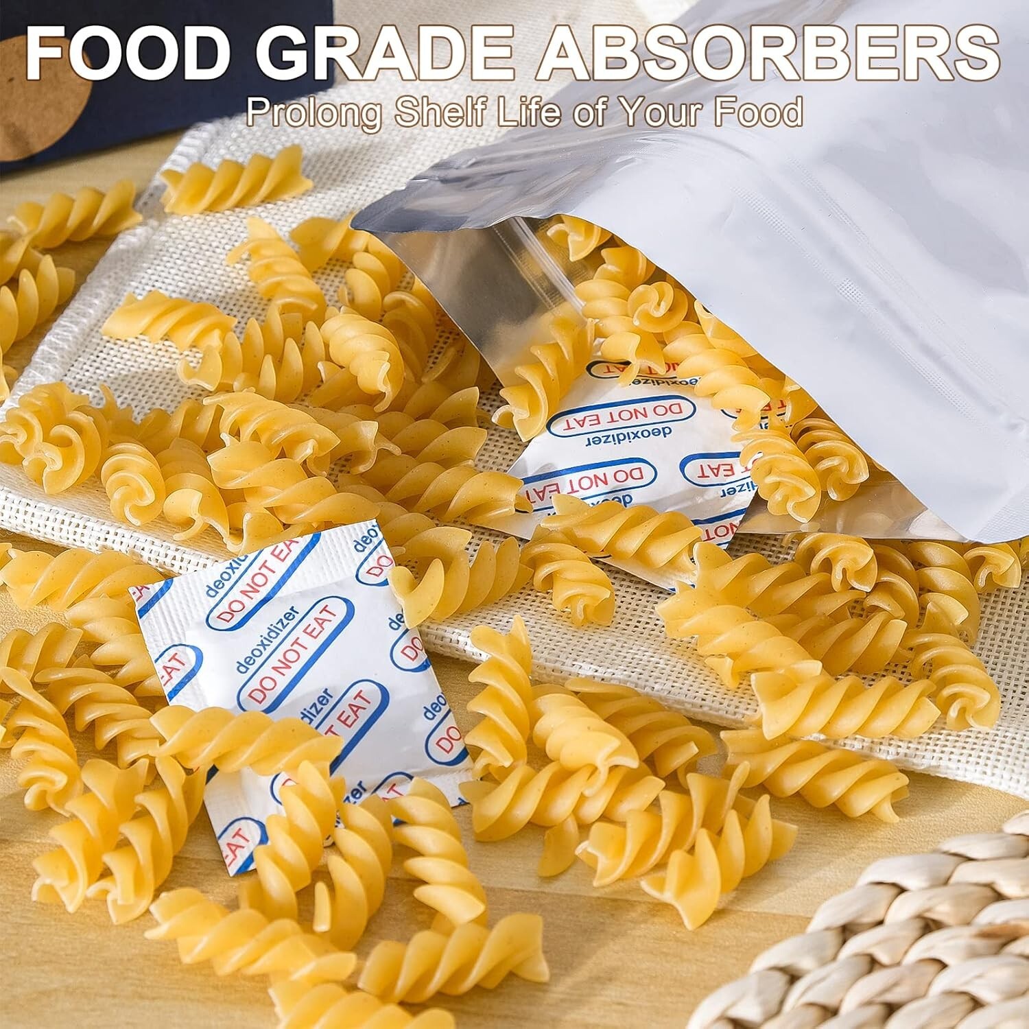 500cc Oxygen Absorbers for Food Storage - 100 Count (20x Packs of 5) - for Long