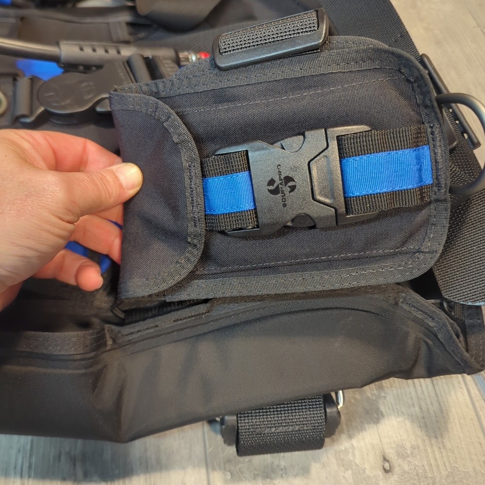 SCUBAPRO Litehawk Diving BCD w/BPI (Black/Blue) Back Inflated Lightweight
