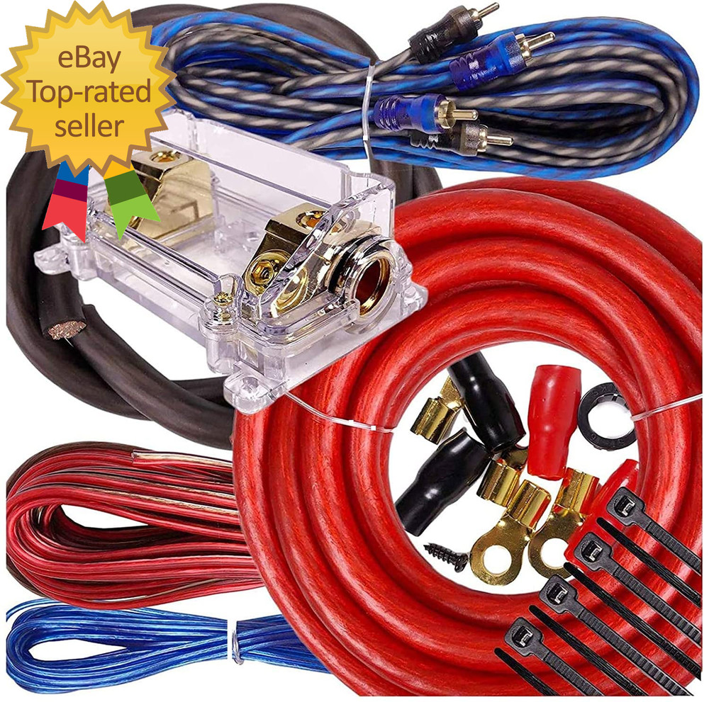 Complete 5000 Watts  0 Gauge Amplifier Installation Wiring Kit Amp PK1 0 Ga Blue
