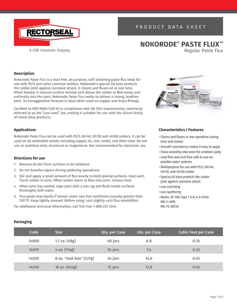 14010 4-Ounce Nokorode Regular Paste Flux