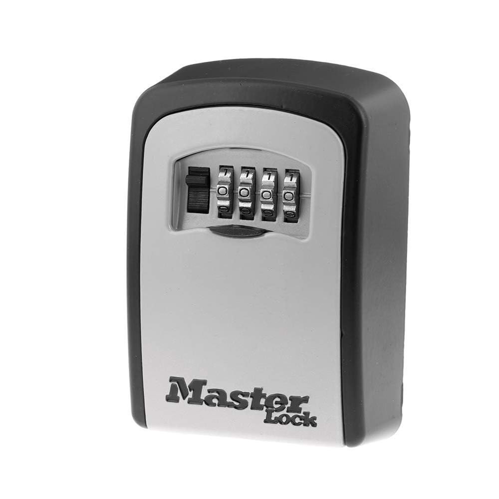 Master Lock 5401EC Wall Mount 4-Digit Combination Key Lock Box, 5 Key, Black