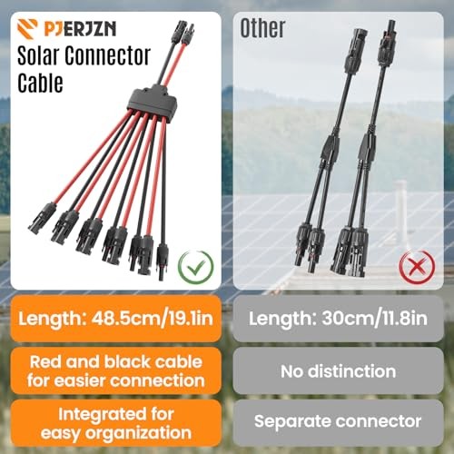 Solar Panel Connector Solar Y Branch Connectors PV Panels 10 to 2 1 Pack