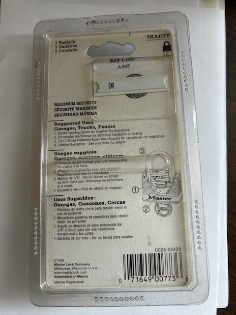 Master Lock Padlock Tough Under Fire 2in Wide