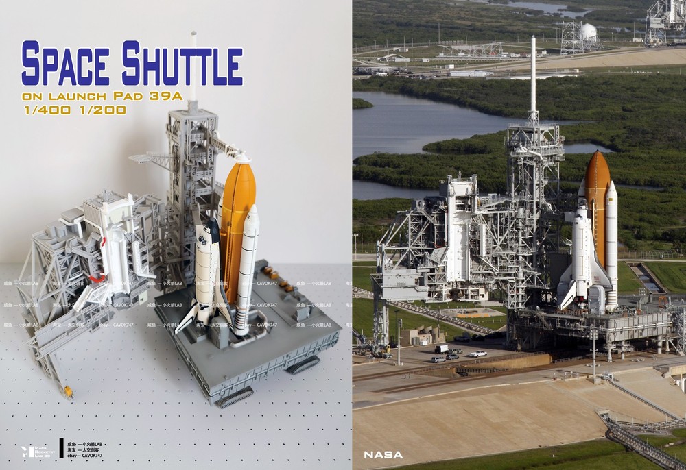Space Shuttle on Launch Pad: 1/400 Scale 3D Printed Model Kit（No aircraft）