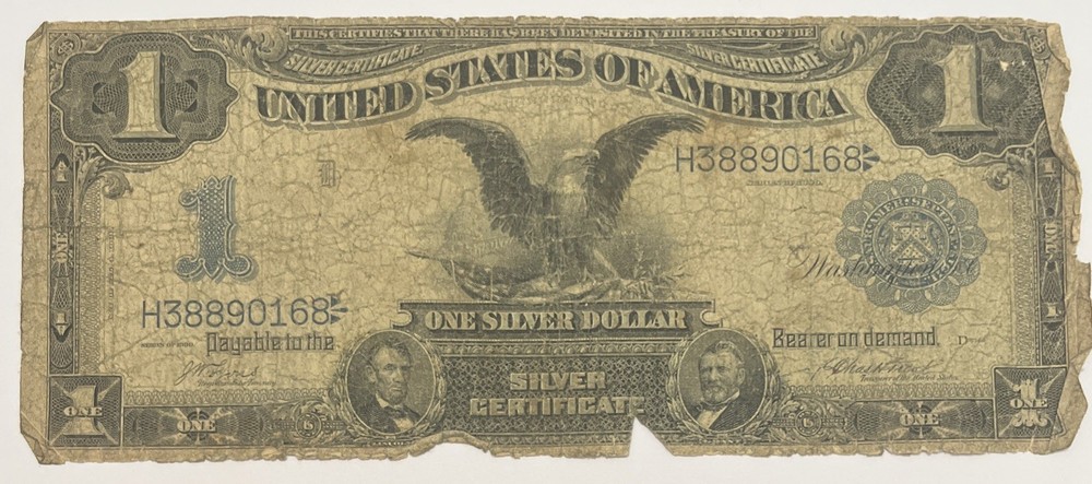 1899 $1 BLACK EAGLE SILVER CERTIFICATE LARGE BANKNOTE
