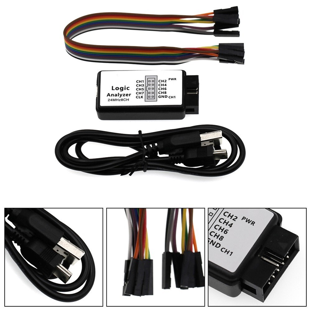 Compact USB Logic Analyzer 8Channel 24M Sampling for Waveform Analysis