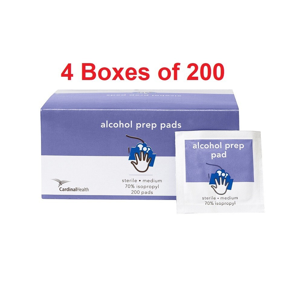 Cardinal Alcohol Prep Pad Sterile Medium Size 70% Strength, 800/Pack #MW-APM