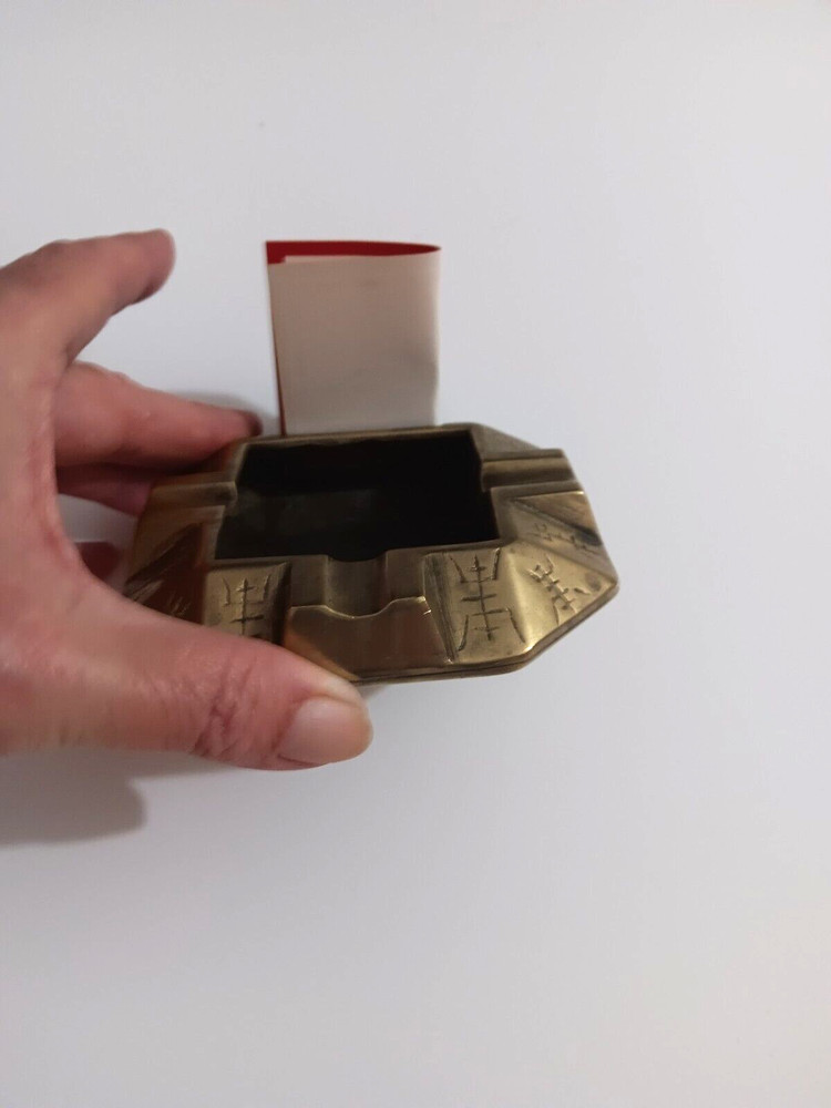 Vintage Brass Ashtray Unique Design