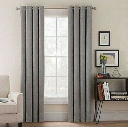 MORGAN CORD 1 GROMMET PANEL, GREY, 52" X 63" *DISTRESSED PKG*
