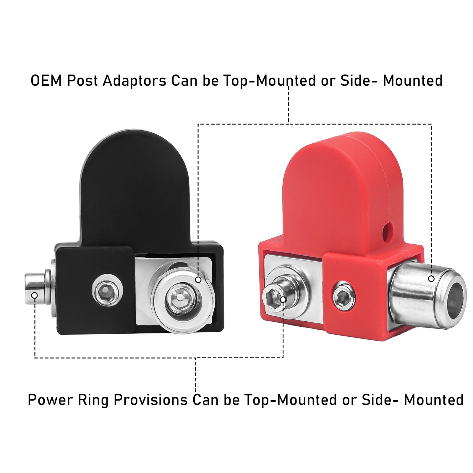 Recoil BTO Solid Brass Positive Negative Battery Terminals with Adaptor Collars