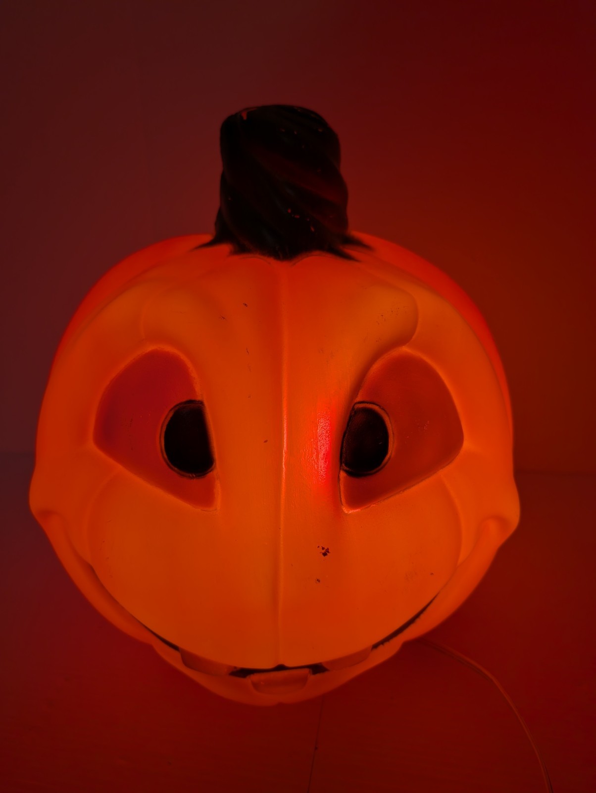 Vtg Empire Two Faced Double Sided Light Up 13" Blow Mold Jack O Lantern Lights