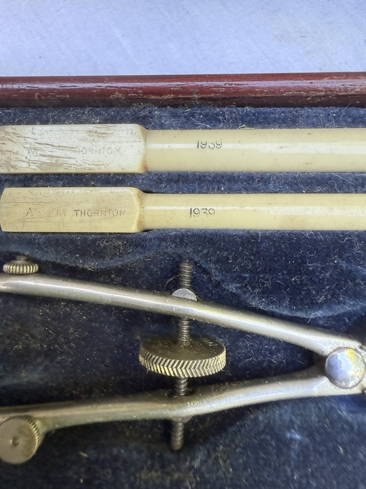 Vintage Aston & Mander & Co Est. 1789 drafting/navigational instruments w/case