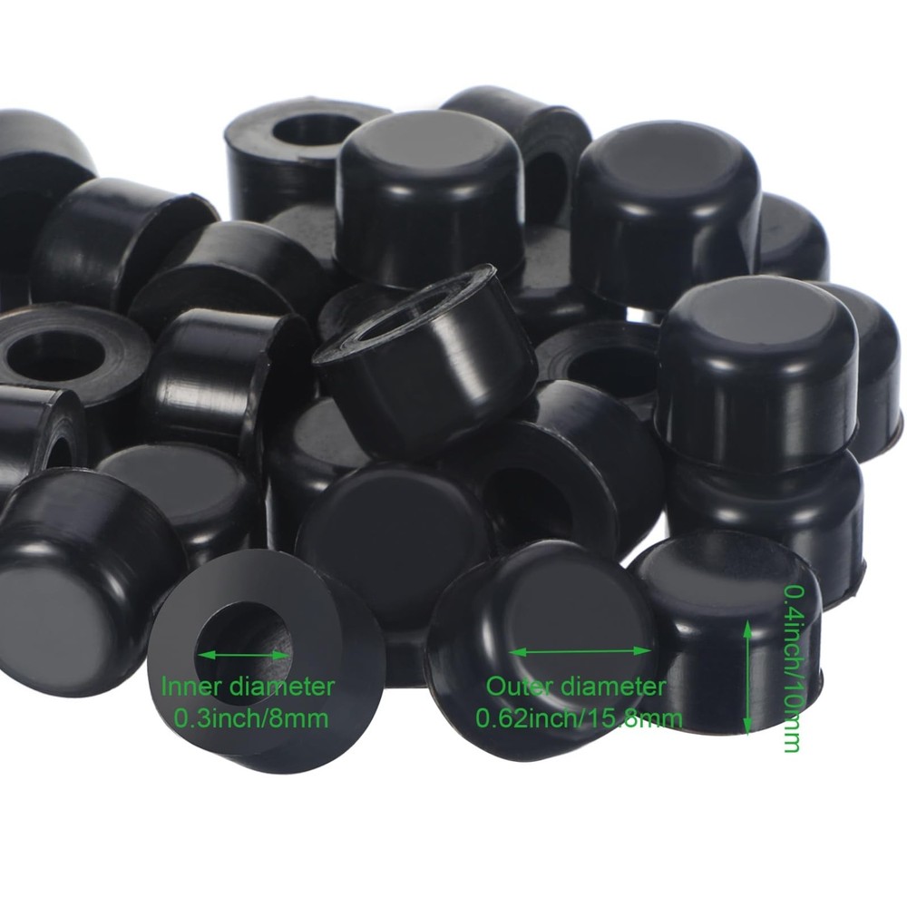 Outus 15 Pcs Rubber Door Stop Silicone Replacement Caps Tips Black