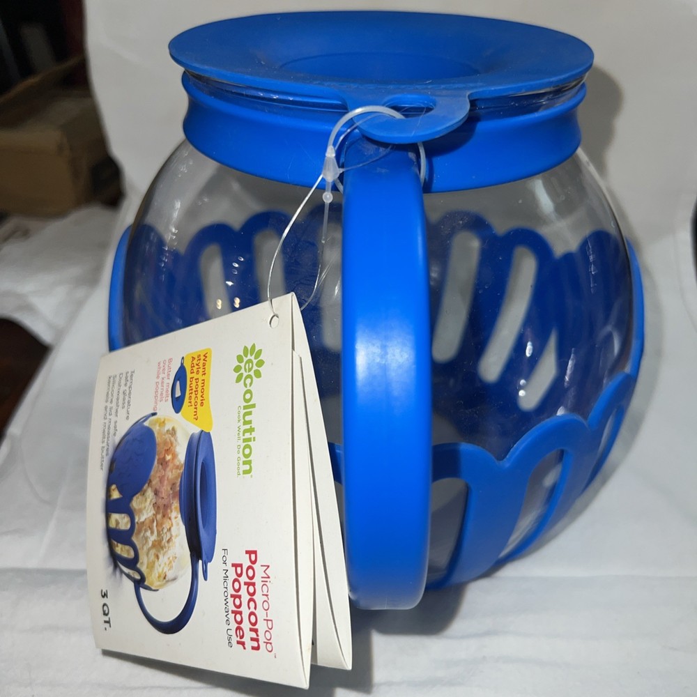 Ecolution Micro-Pop Microwave Popcorn Popper Patented 3-Quart NEW NWT no box