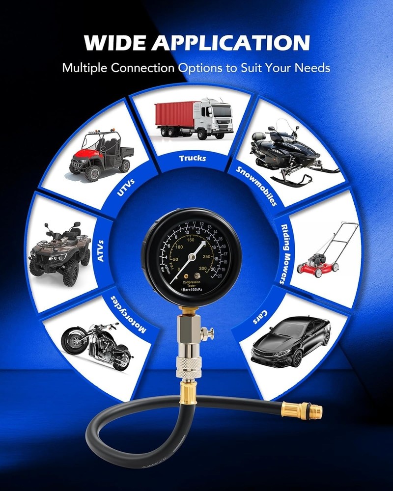 Durable 8pc Petrol Engine Testing Kit - Precision Gauge with Custom Carry Case