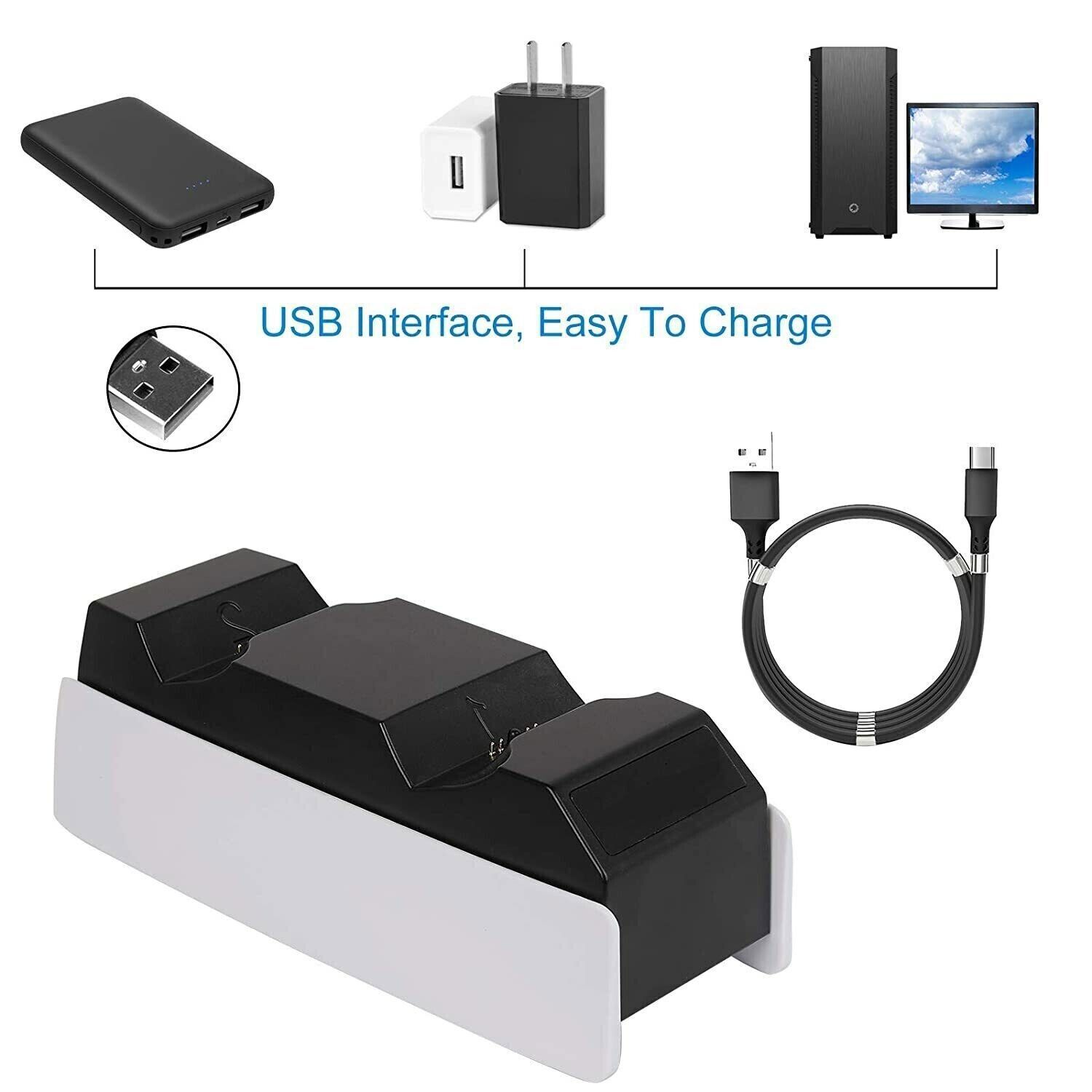 PS5 Controller Charger, Dual Fast Charging Station for PlayStation5 DualSense US