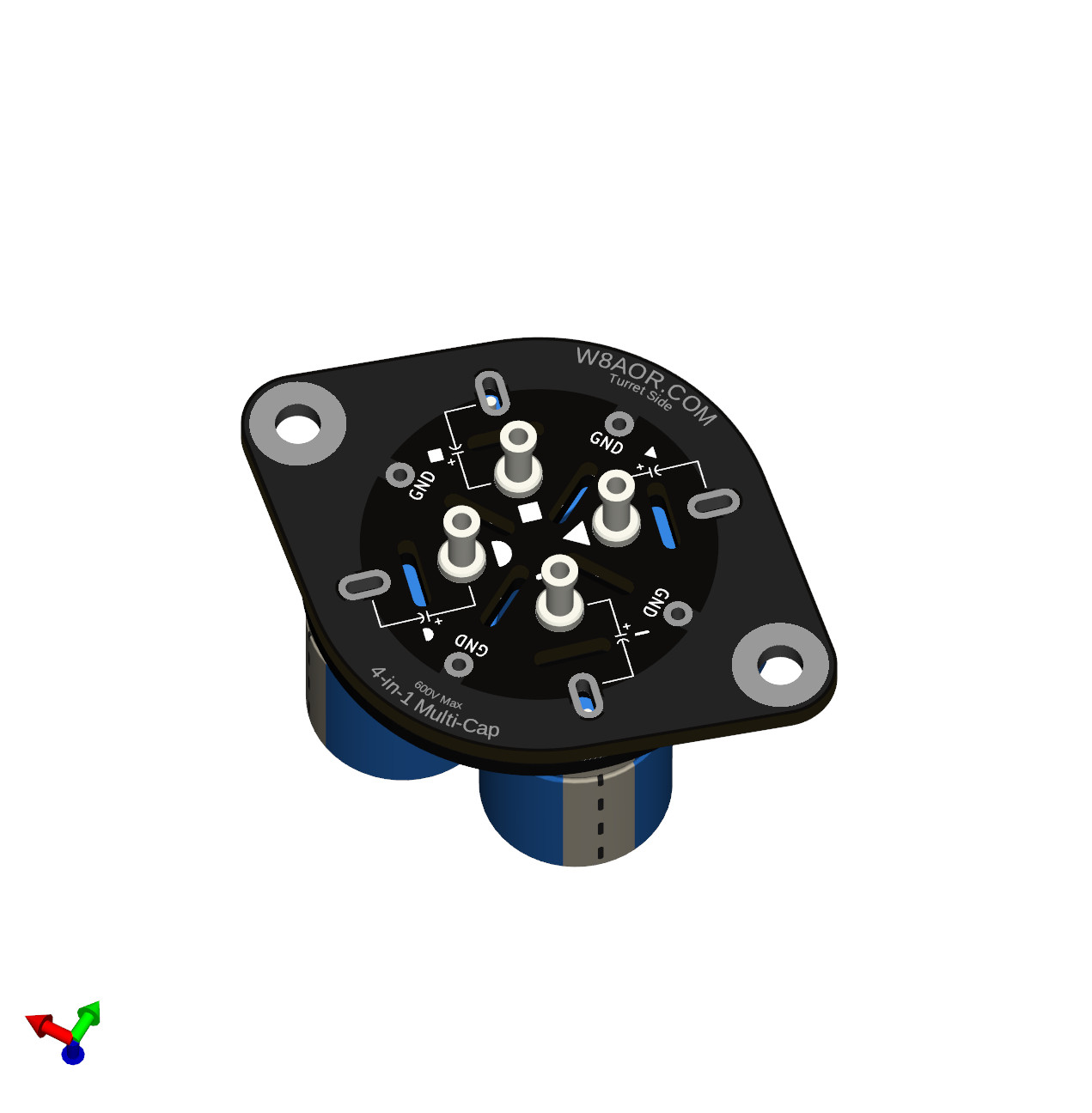 Multi Section Sector Capacitor Circuit Board KIT 600V Wide Body 4 in 1 capacitor