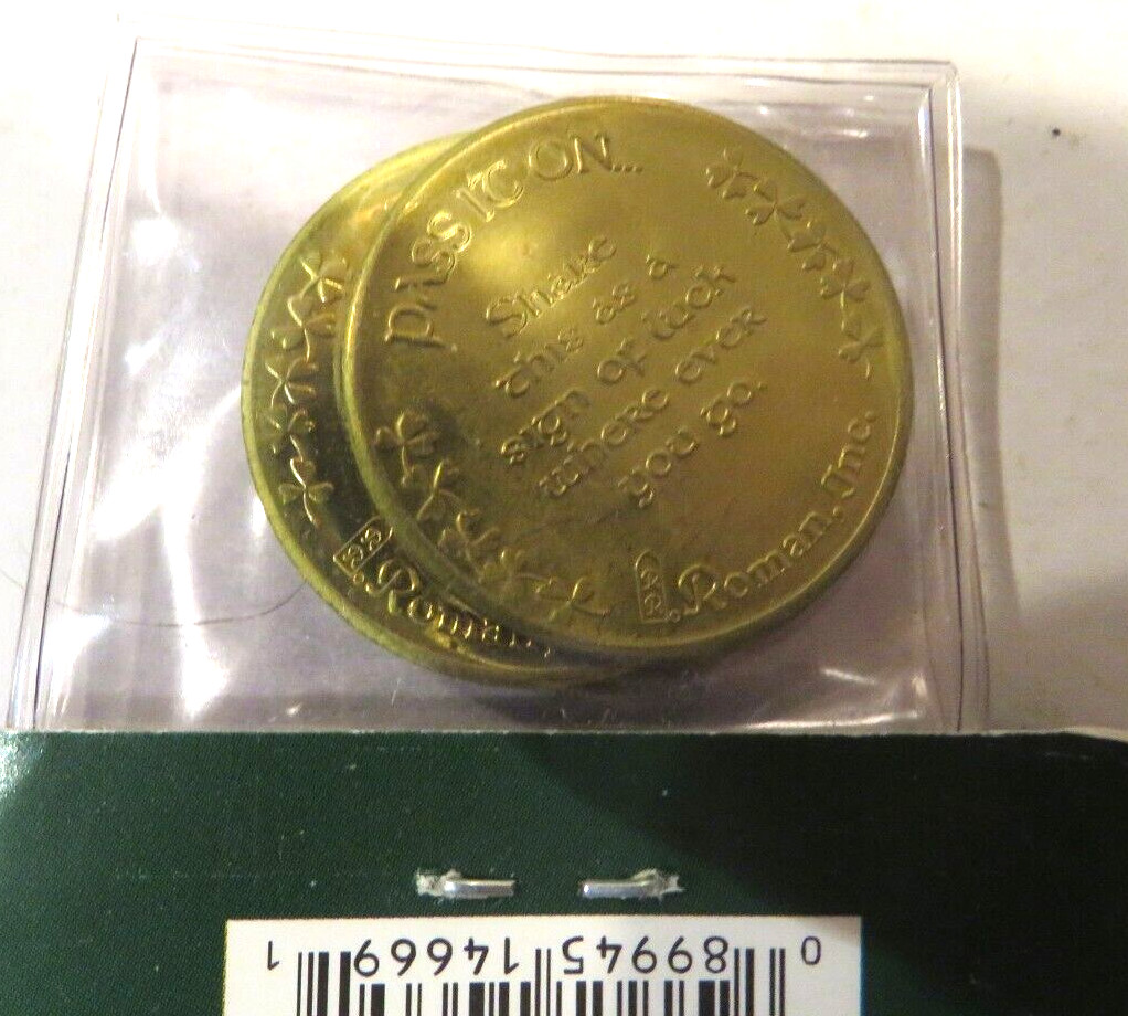 "Good Luck Token- Pass It On" 4 Pack- Roman Inc-Irish-4-Leaf Clover-St Patrick
