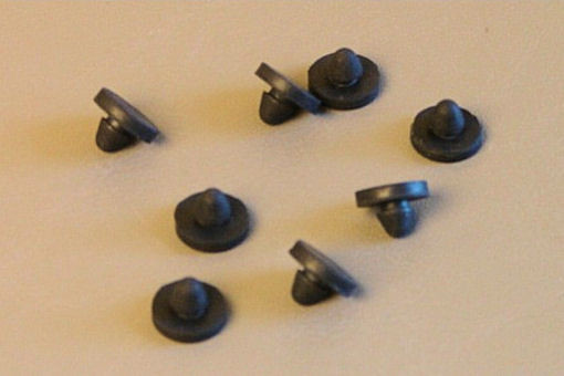 (8 PACK) 1/2" Black Rubber Push-In Bumpers (Feet) sku# RB-500
