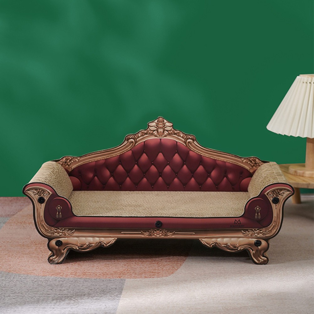 Cat Scratcher Stackable Sofa Design Dust-Free Corrugated Paper Two Tier Durable