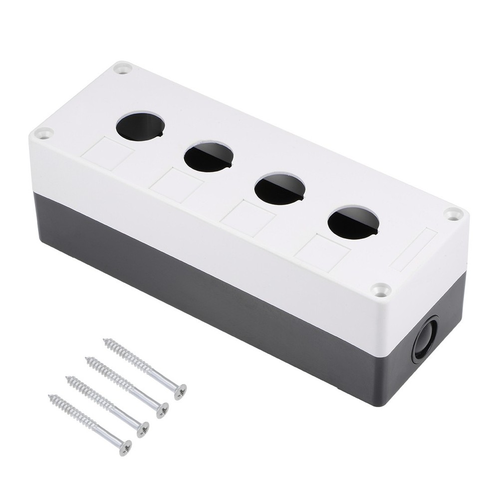 22mm 4 Button Aperture Push Button Switch Control Station Box White & Black