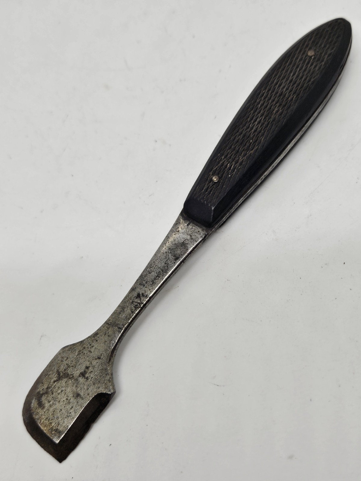 Antique 1800's U.S. Civil War Surgeon Doctors Bone Chisel Curette w/Ebony Handle