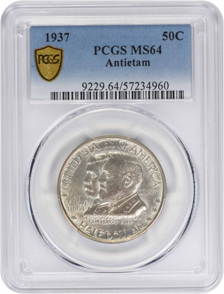 Antietam Commemorative Silver Half Dollar 1937 MS64 PCGS