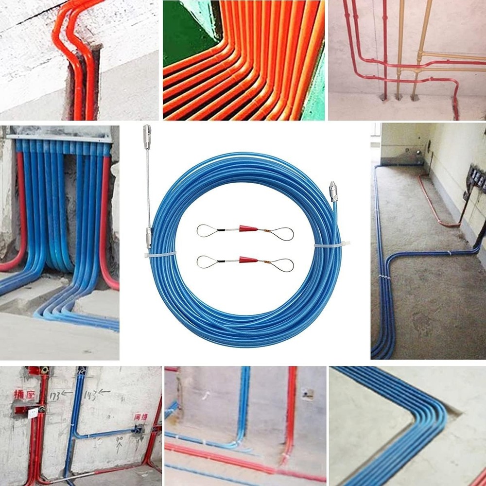 30M 100ft Fish Tape Cable Puller Kit Through Wall Wire Guide Device 4mm PET E...