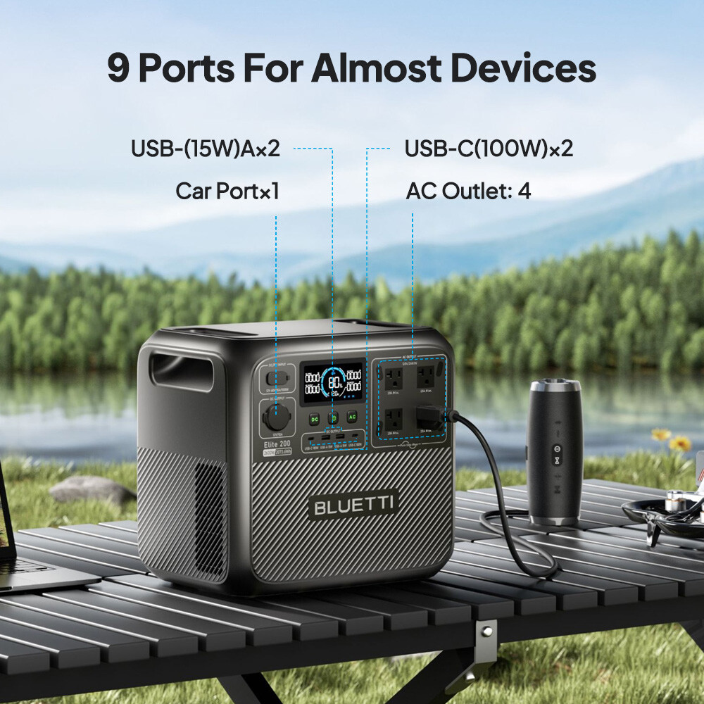 BLUETTI Elite 200 V2 2600W 2073Wh Portable Power Station for RV Trip/Home Backup